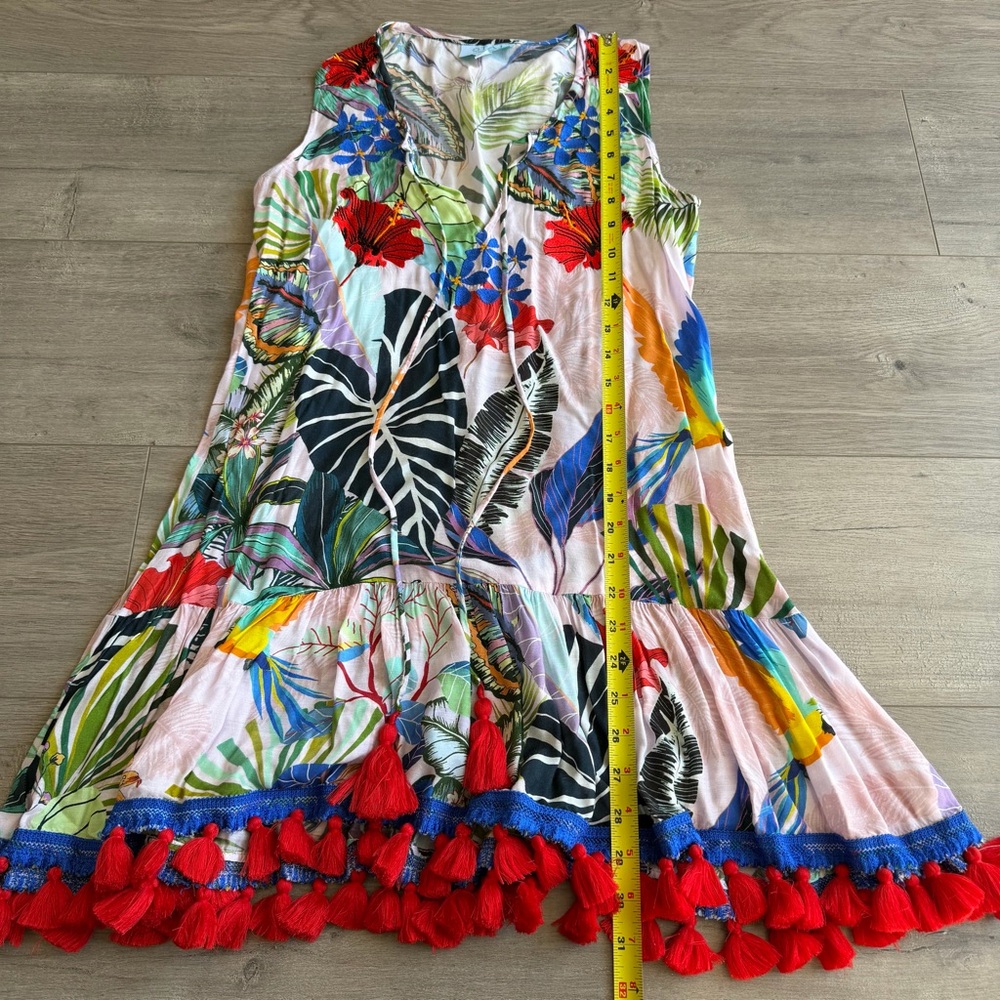 Taj by Sabrina Crippa Panama Mini Dress with Tassels - size small - Picture 4 of 5